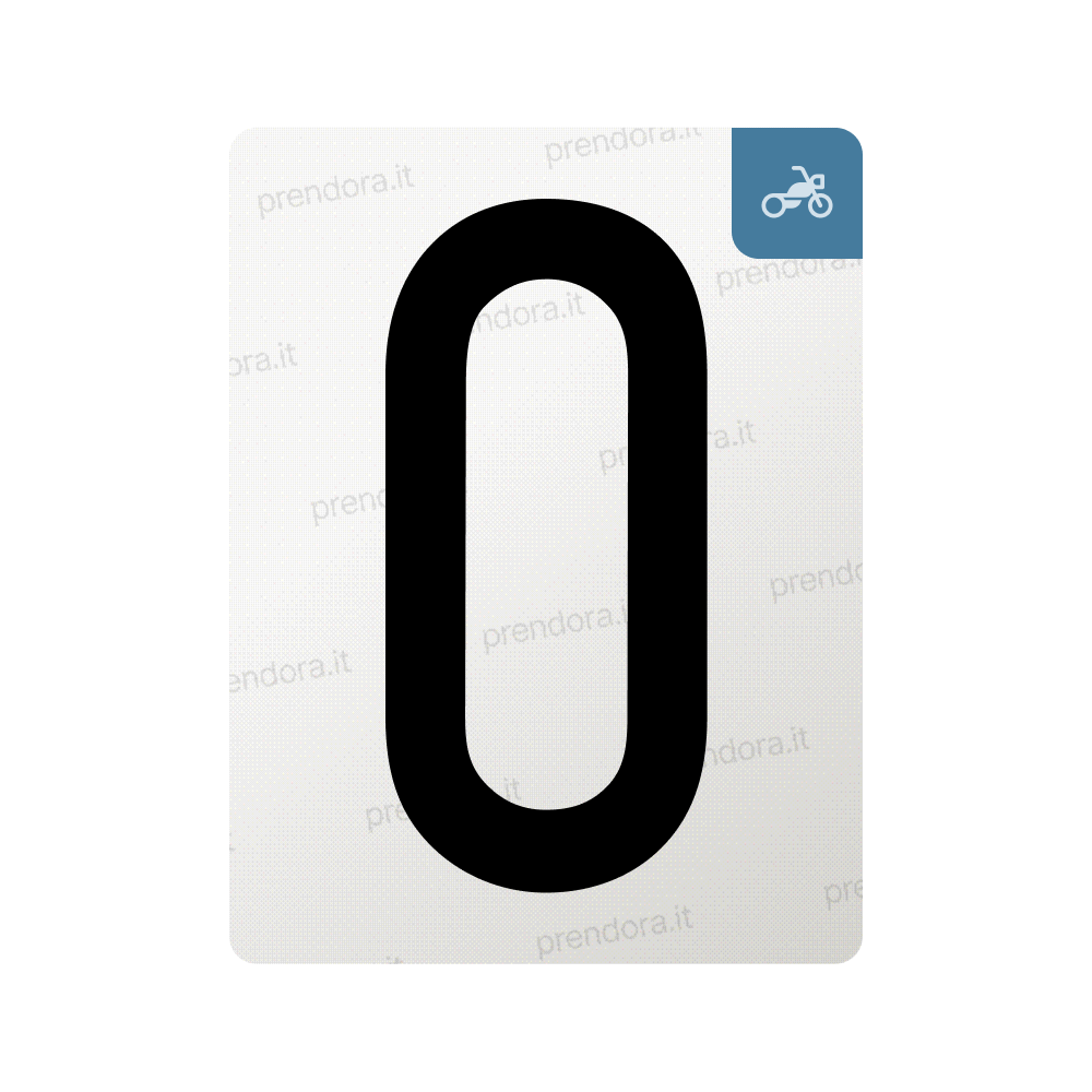 Nanofilm for Italy (Moto) license plates - Symbol "0"