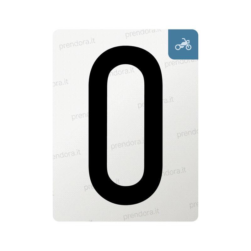 Nanofilm for Italy (Moto) license plates - Symbol "0"