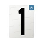 Nanofilm for Italy (Moto) license plates - Symbol "1"