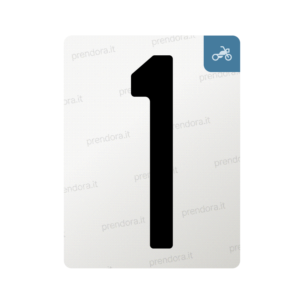 Nanofilm for Italy (Moto) license plates - Symbol "1"