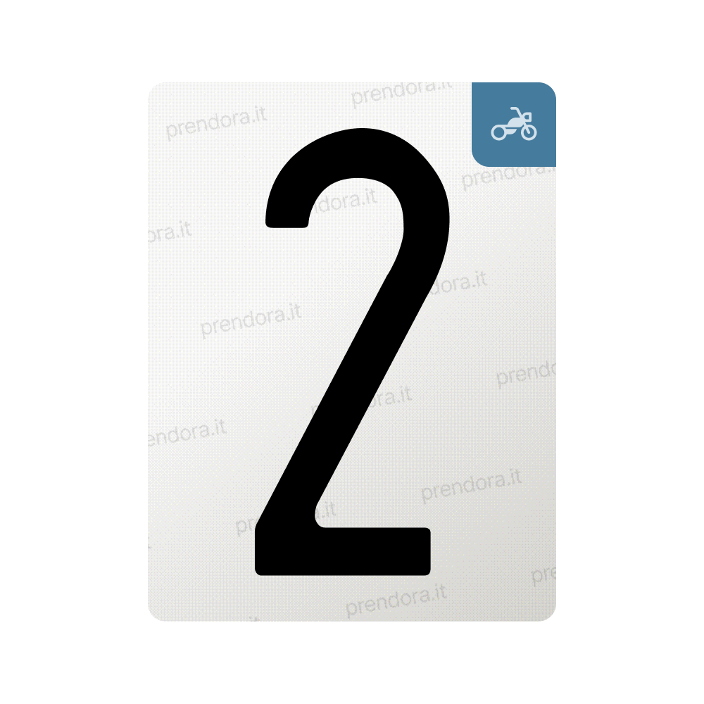 Nanofilm for Italy (Moto) license plates - Symbol "2"