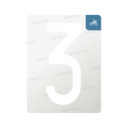 Nanofilm for Italy (Moto) license plates - Symbol "3"