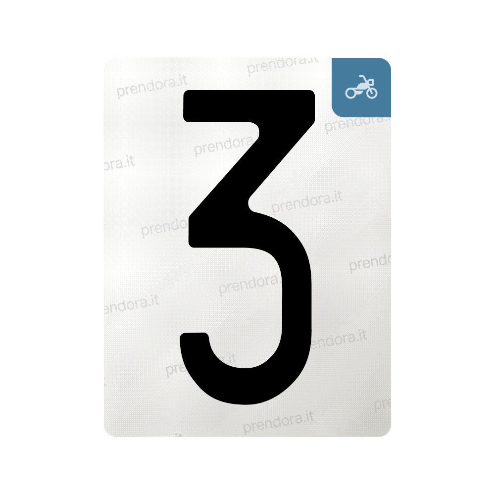 Nanofilm for Italy (Moto) license plates - Symbol "3"