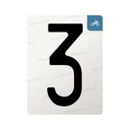 Nanofilm for Italy (Moto) license plates - Symbol "3"