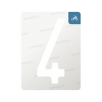 Nanofilm for Italy (Moto) license plates - Symbol "4"