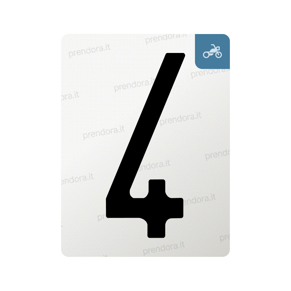 Nanofilm for Italy (Moto) license plates - Symbol "4"