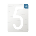 Nanofilm for Italy (Moto) license plates - Symbol "5"