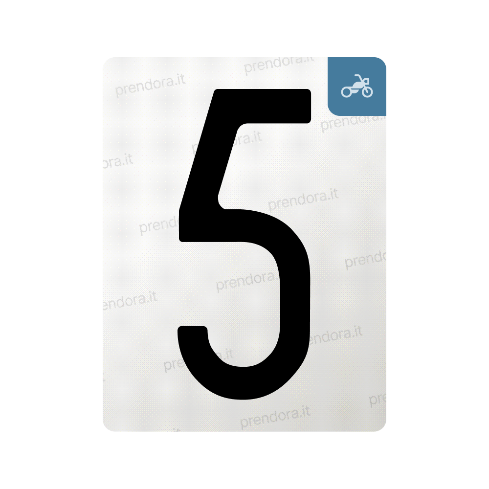 Nanofilm for Italy (Moto) license plates - Symbol "5"