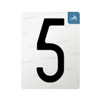 Nanofilm for Italy (Moto) license plates - Symbol "5"