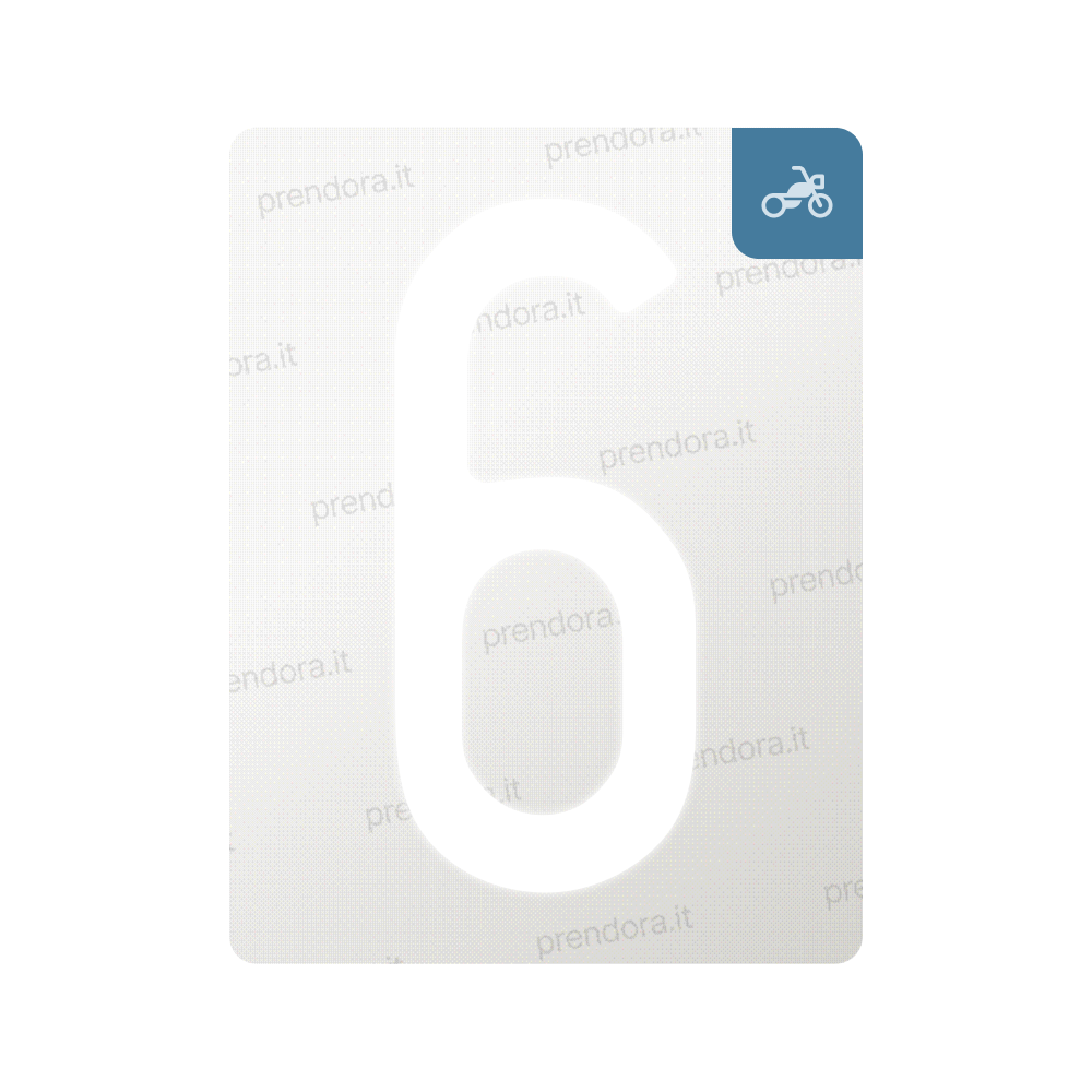 Nanofilm for Italy (Moto) license plates - Symbol "6"