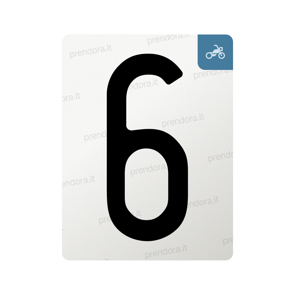 Nanofilm for Italy (Moto) license plates - Symbol "6"