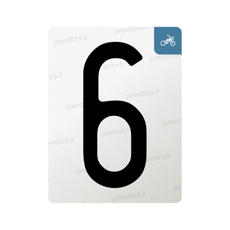 Nanofilm for Italy (Moto) license plates - Symbol "6"