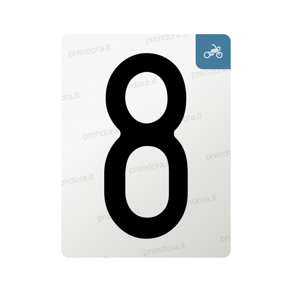 Nanofilm for Italy (Moto) license plates - Symbol "8"