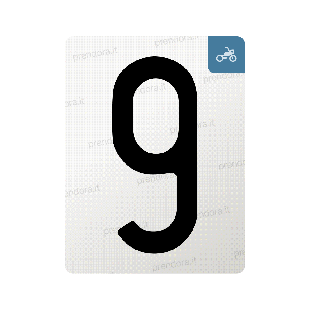 Nanofilm for Italy (Moto) license plates - Symbol "9"
