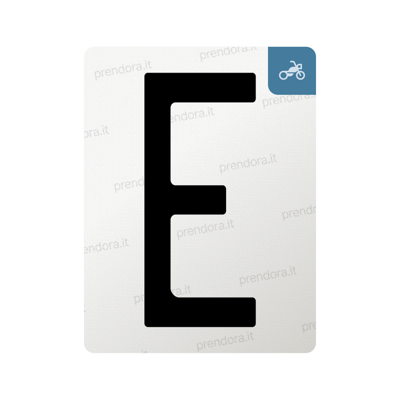 Nanofilm for Italy (Moto) license plates - Symbol "E"