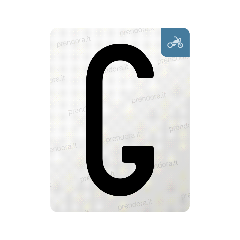 Nanofilm for Italy (Moto) license plates - Symbol "G"