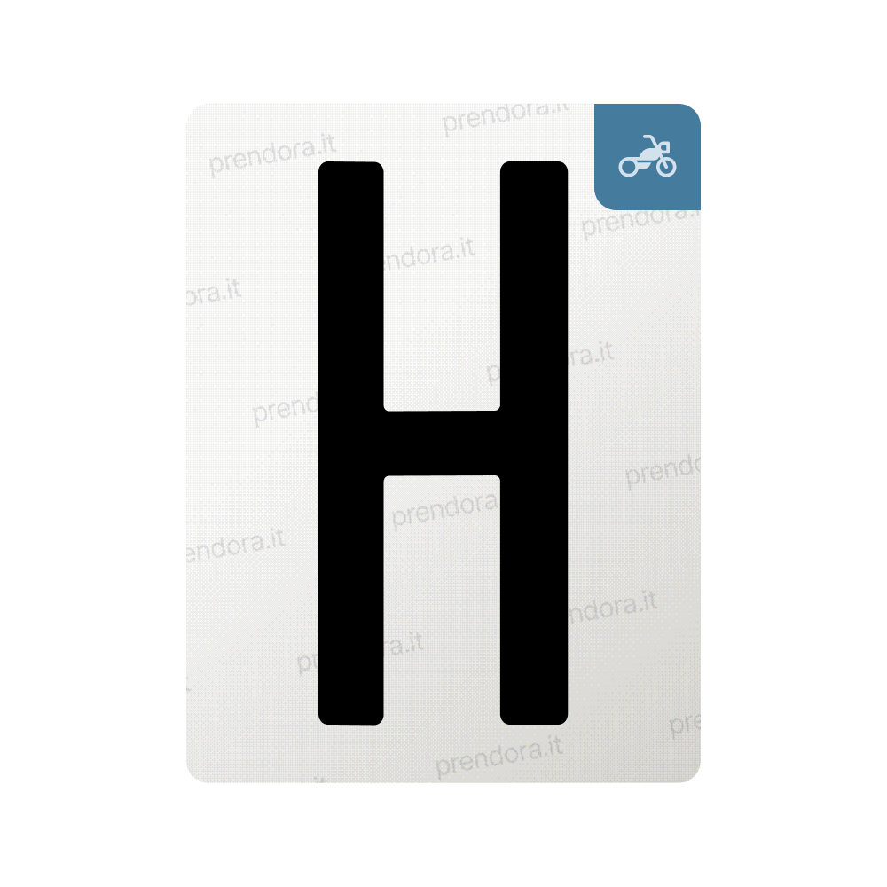 Nanofilm for Italy (Moto) license plates - Symbol "H"