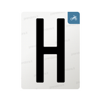 Nanofilm for Italy (Moto) license plates - Symbol "H"