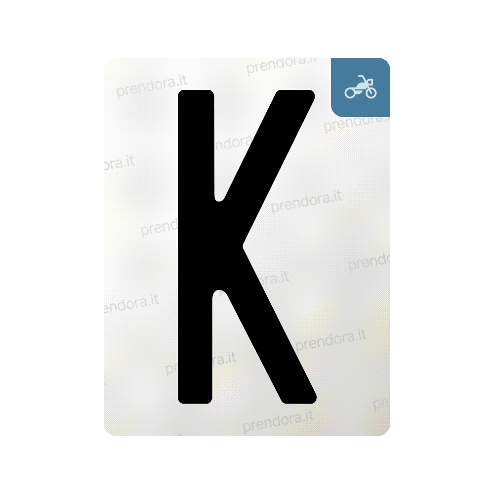 Nanofilm for Italy (Moto) license plates - Symbol "K"