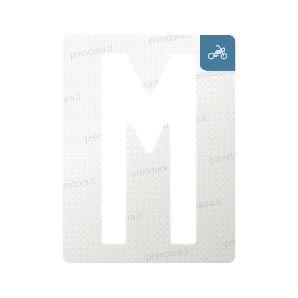 Nanofilm for Italy (Moto) license plates - Symbol "M"