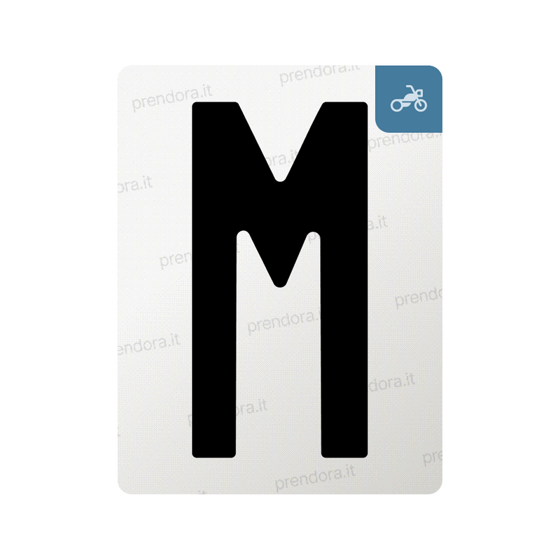 Nanofilm for Italy (Moto) license plates - Symbol "M"