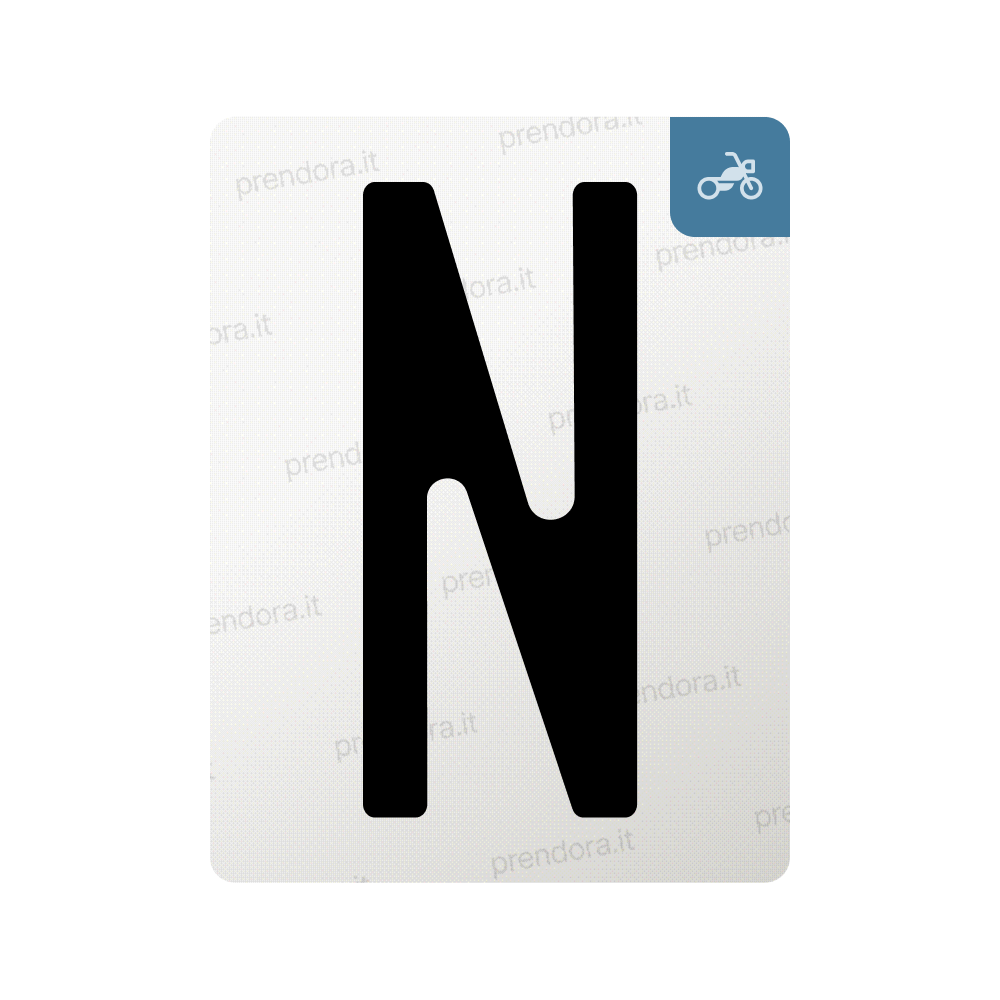 Nanofilm for Italy (Moto) license plates - Symbol "N"