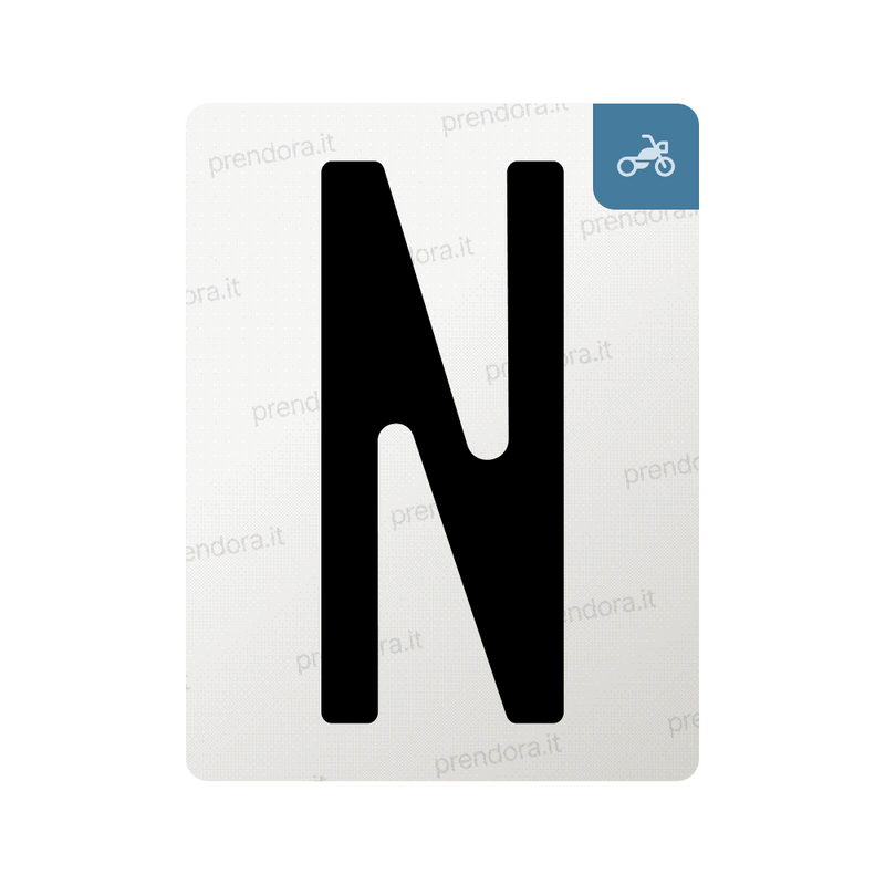 Nanofilm for Italy (Moto) license plates - Symbol "N"
