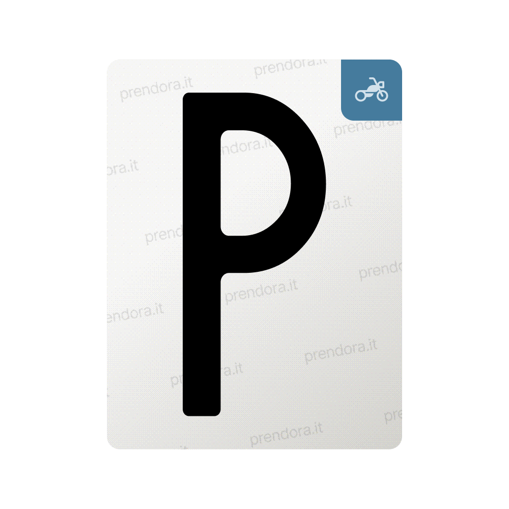 Nanofilm for Italy (Moto) license plates - Symbol "P"