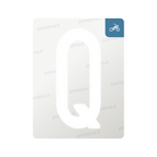 Nanofilm for Italy (Moto) license plates - Symbol "Q"