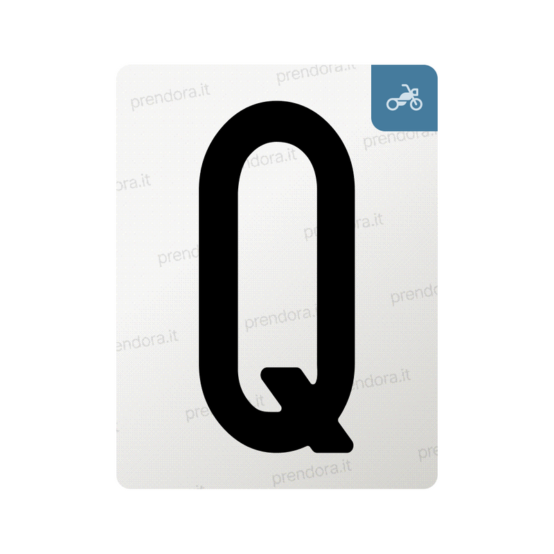 Nanofilm for Italy (Moto) license plates - Symbol "Q"