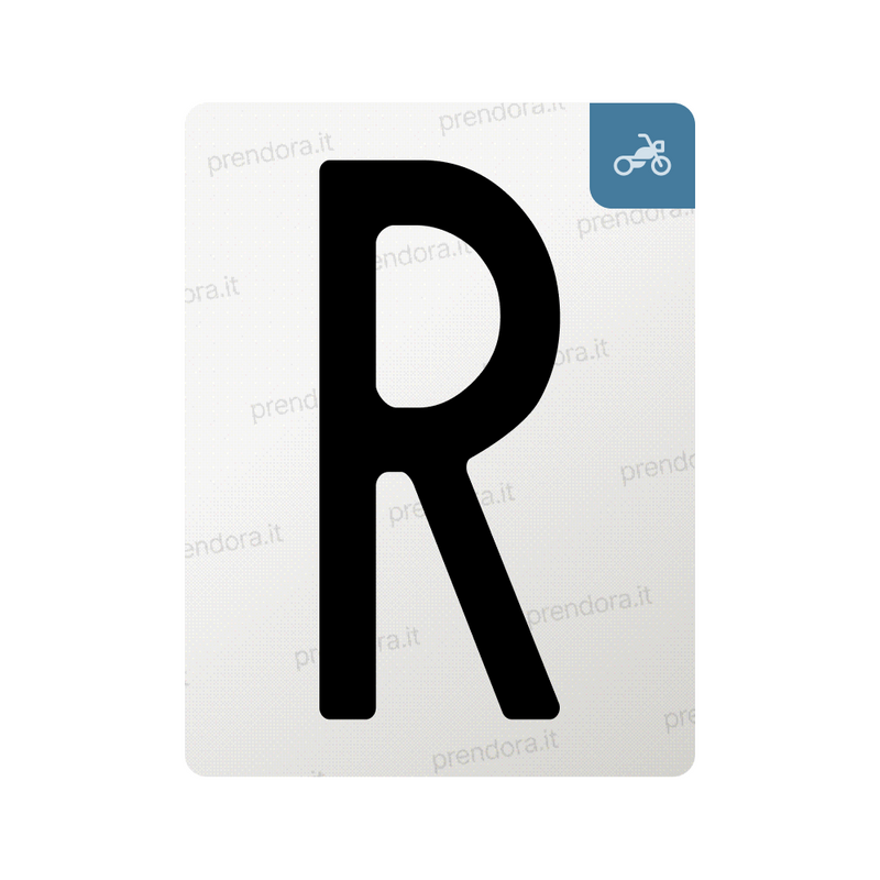 Nanofilm for Italy (Moto) license plates - Symbol "R"