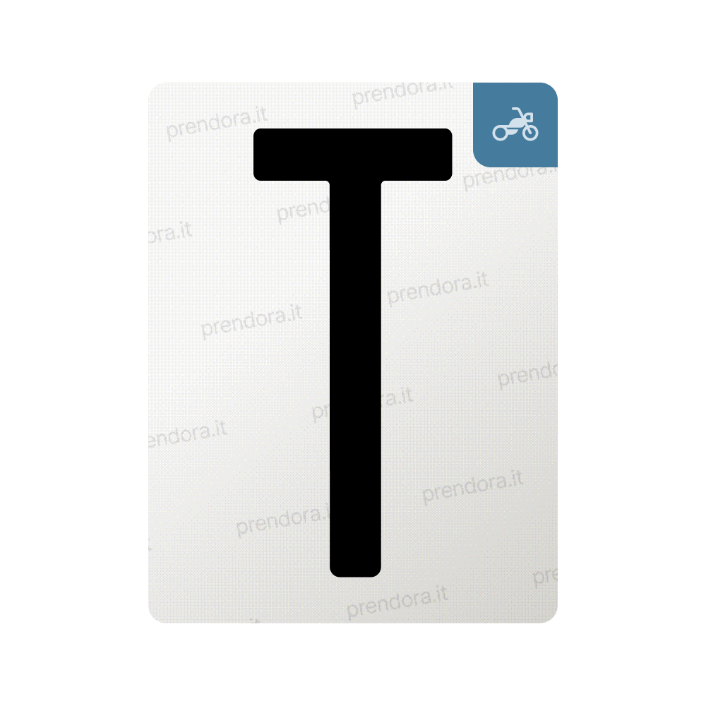 Nanofilm for Italy (Moto) license plates - Symbol "T"