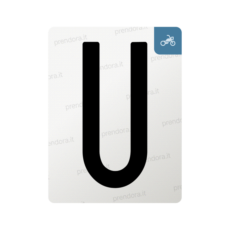 Nanofilm for Italy (Moto) license plates - Symbol "U"