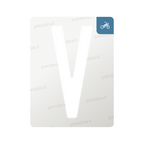 Nanofilm for Italy (Moto) license plates - Symbol "V"