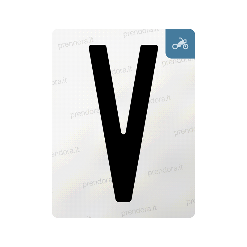 Nanofilm for Italy (Moto) license plates - Symbol "V"