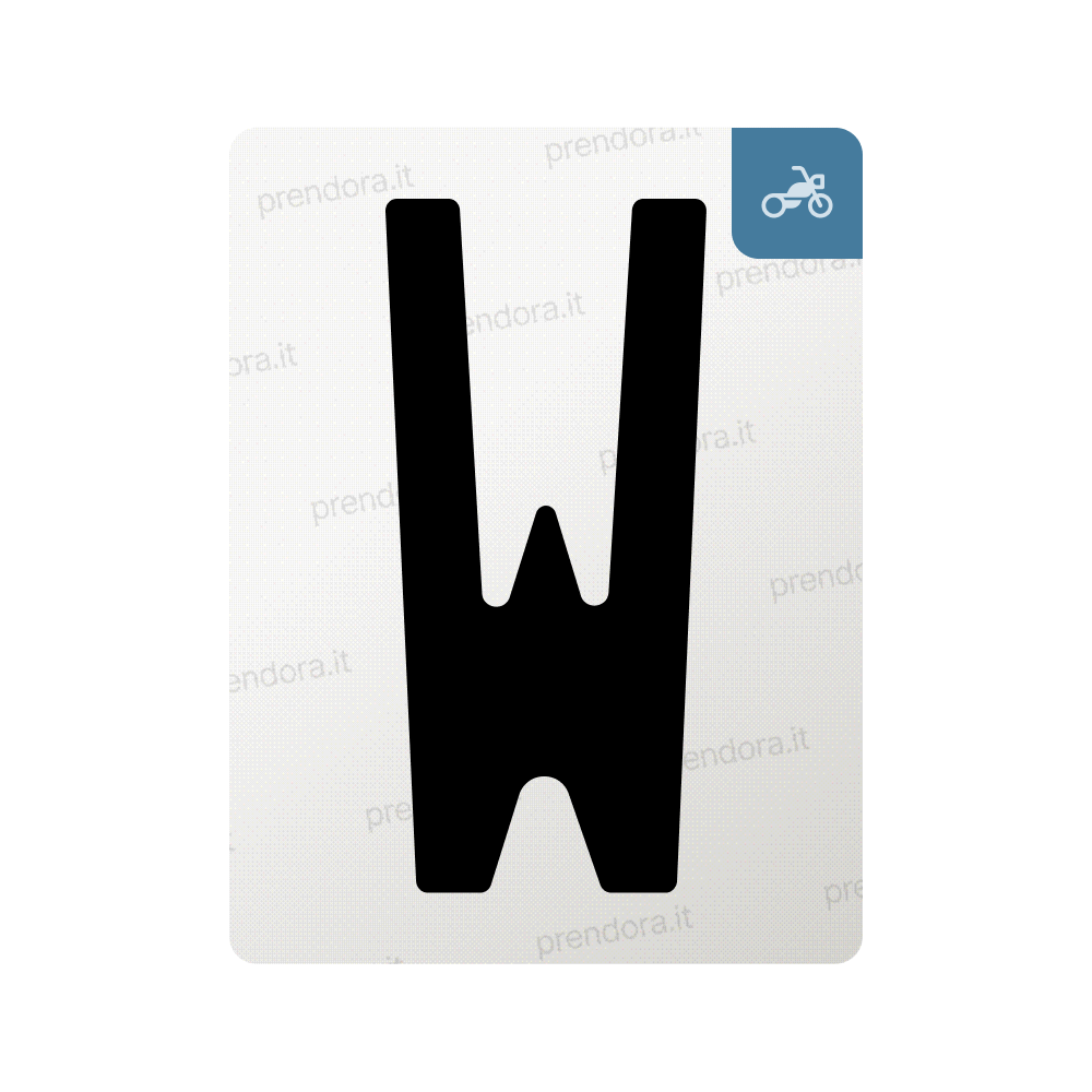 Nanofilm for Italy (Moto) license plates - Symbol "W"