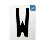 Nanofilm for Italy (Moto) license plates - Symbol "W"