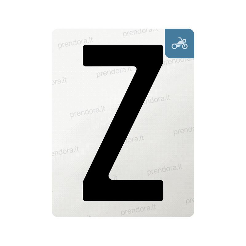 Nanofilm for Italy (Moto) license plates - Symbol "Z"
