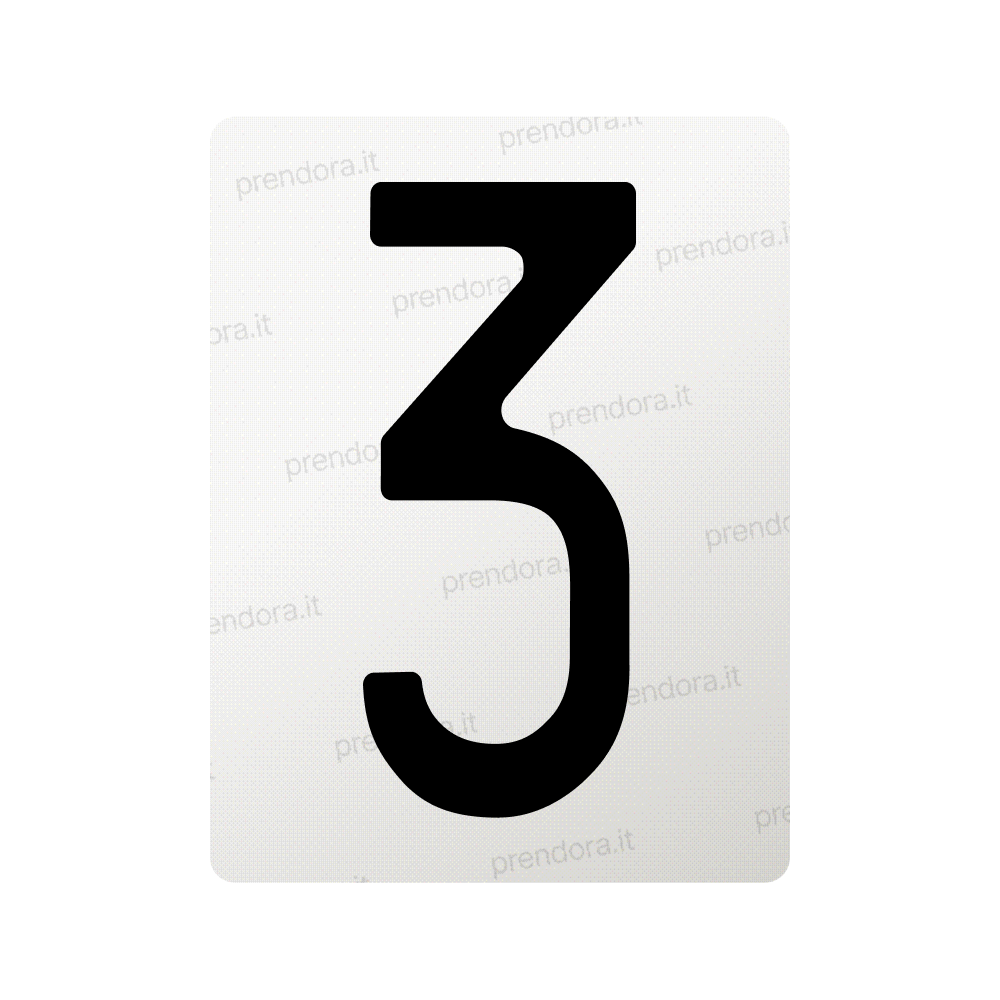 Nanofilm for Italy (Front) license plates - Symbol "3"