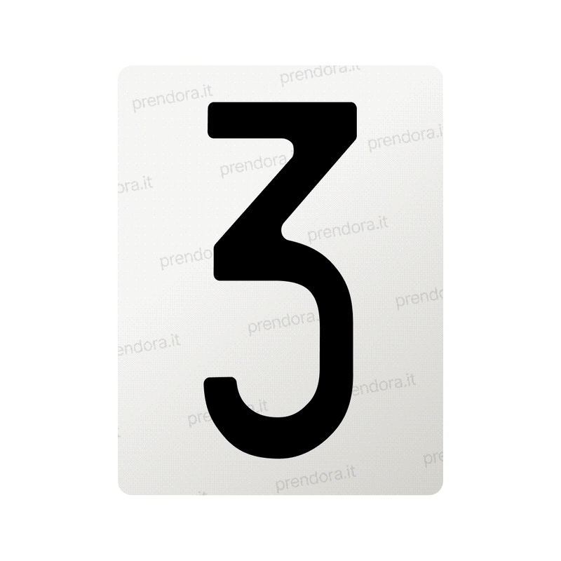 Nanofilm for Italy (Front) license plates - Symbol "3"