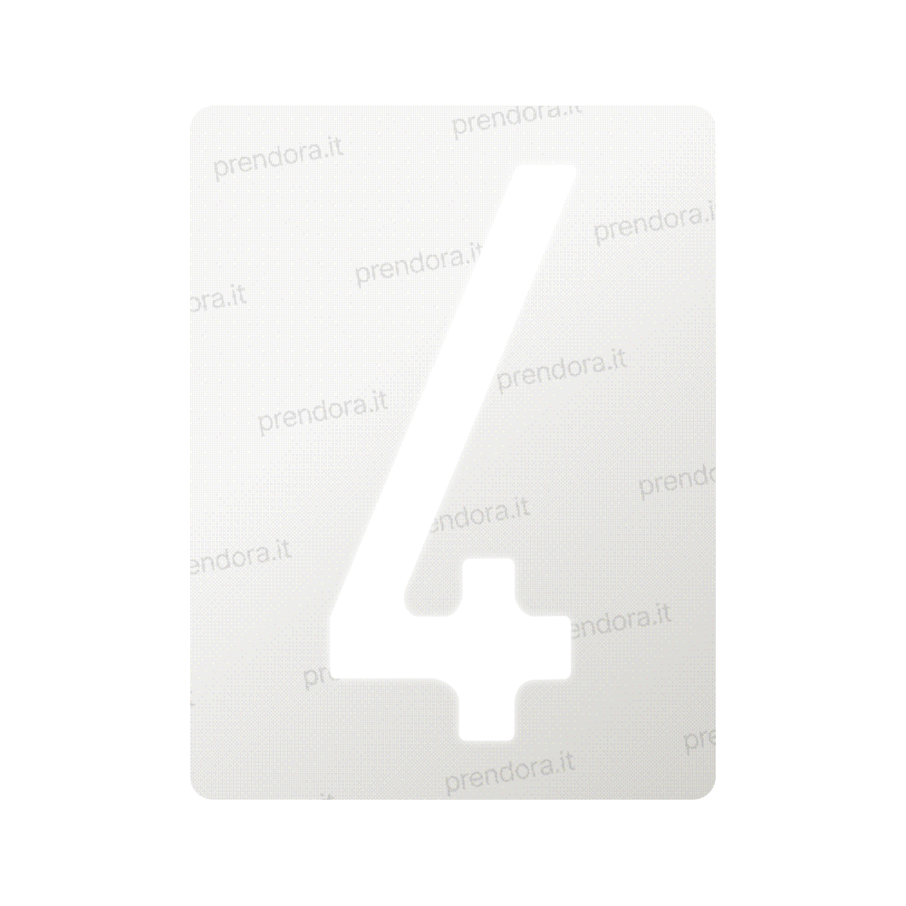 Nanofilm for Italy (Front) license plates - Symbol "4"