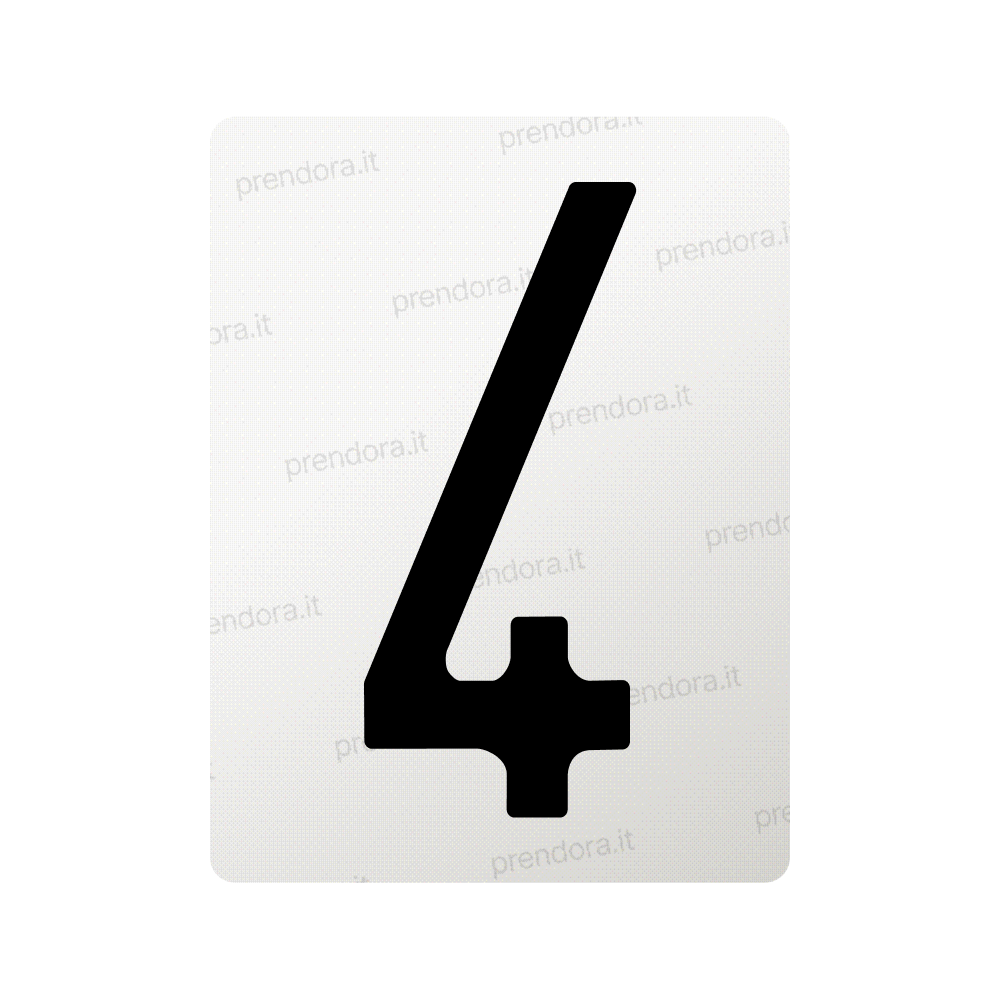 Nanofilm for Italy (Front) license plates - Symbol "4"