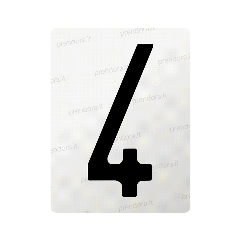 Nanofilm for Italy (Front) license plates - Symbol "4"