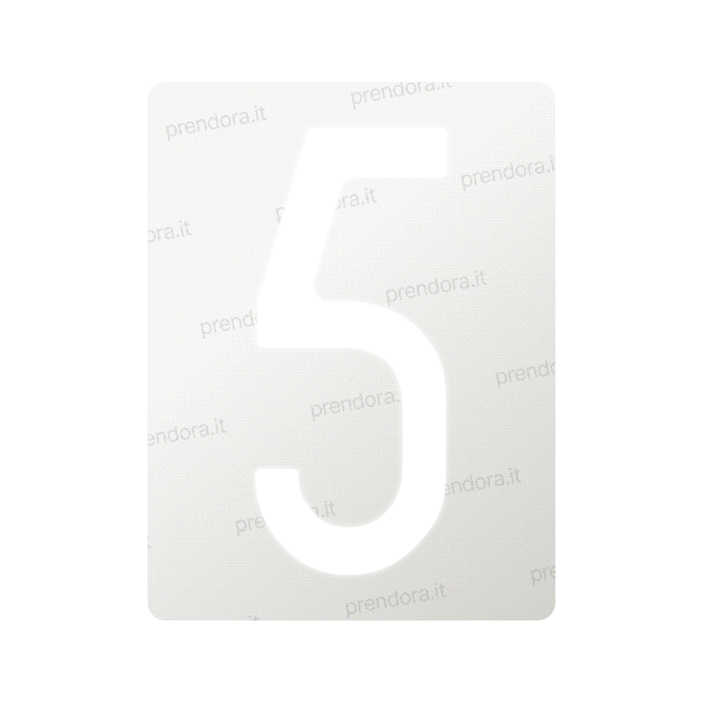 Nanofilm for Italy (Front) license plates - Symbol "5"