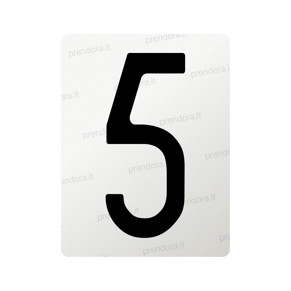 Nanofilm for Italy (Front) license plates - Symbol "5"