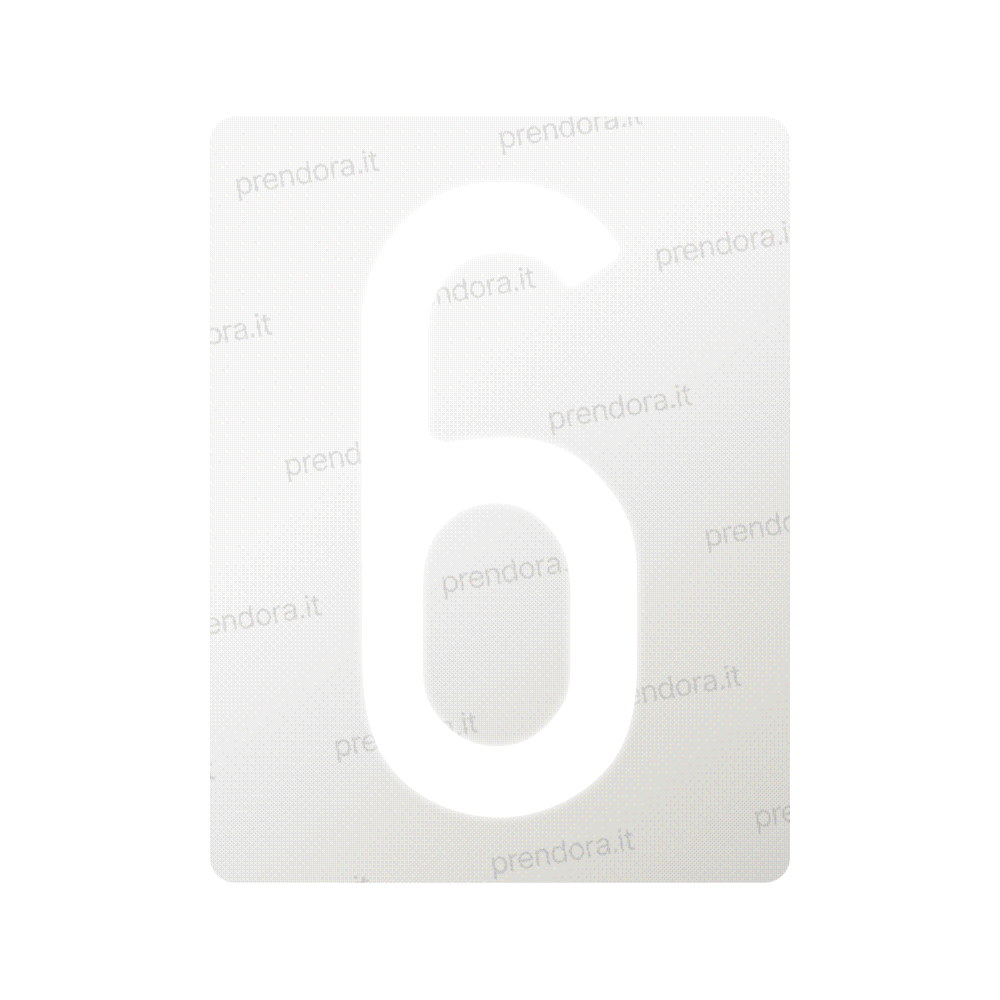 Nanofilm for Italy (Front) license plates - Symbol "6"