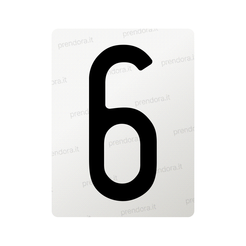 Nanofilm for Italy (Front) license plates - Symbol "6"