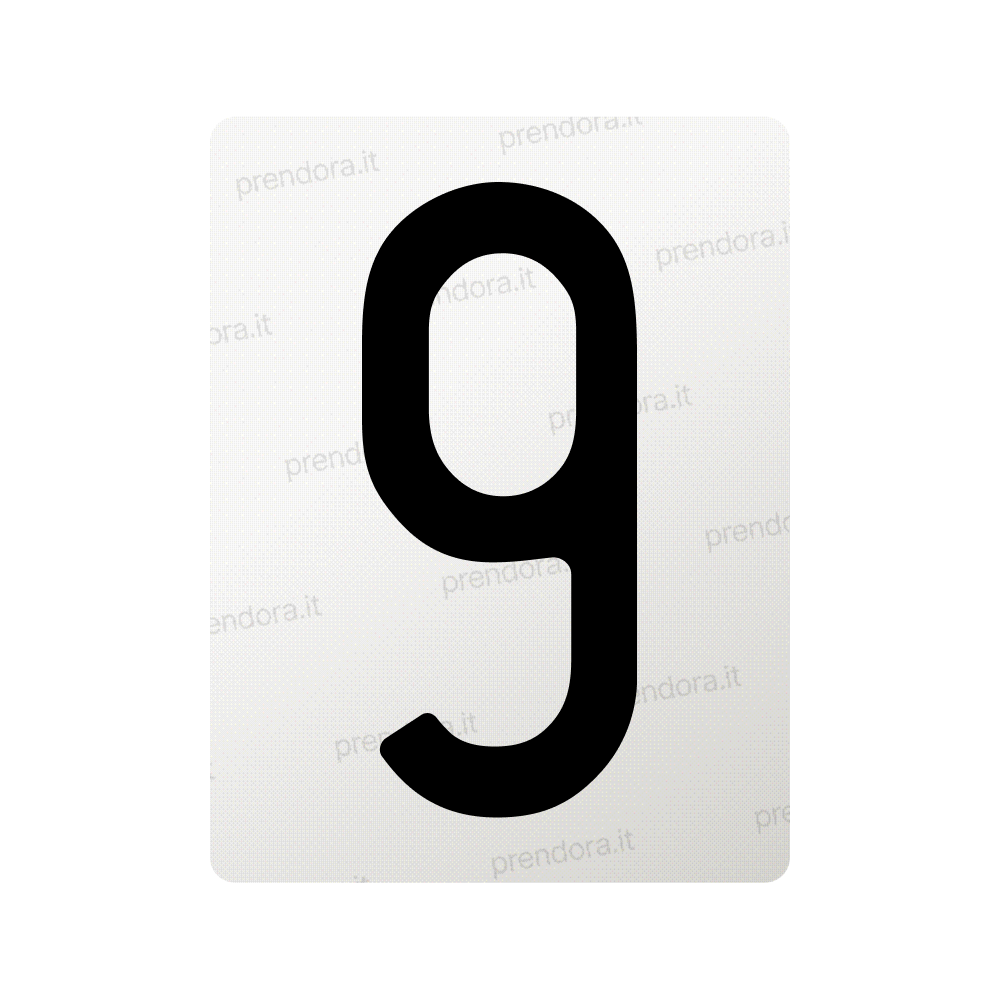 Nanofilm for Italy (Front) license plates - Symbol "9"