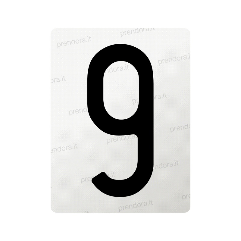 Nanofilm for Italy (Front) license plates - Symbol "9"