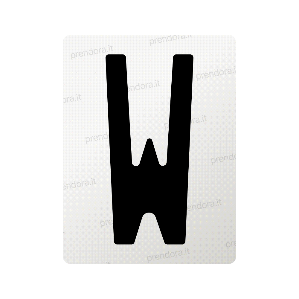 Nanofilm for Italy (Front) license plates - Symbol "W"